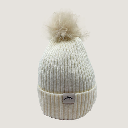 Gorro pompon blanco