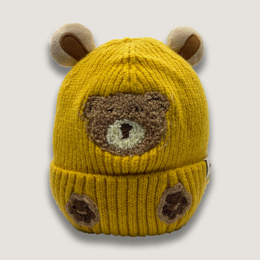 Gorro oso con orejas amarillo