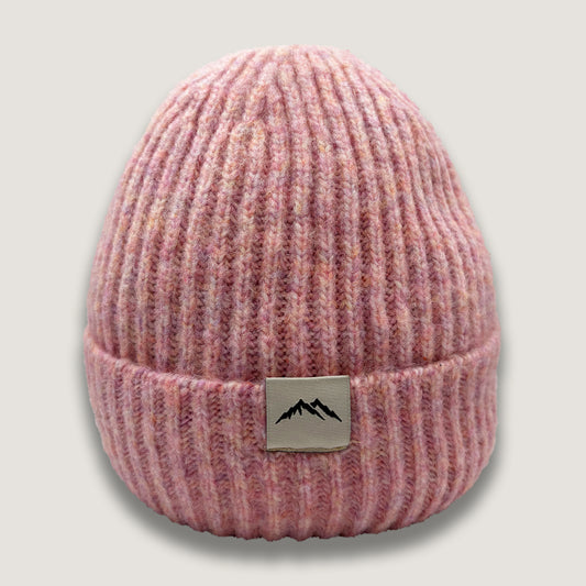 Gorro de lana jaspe rosado